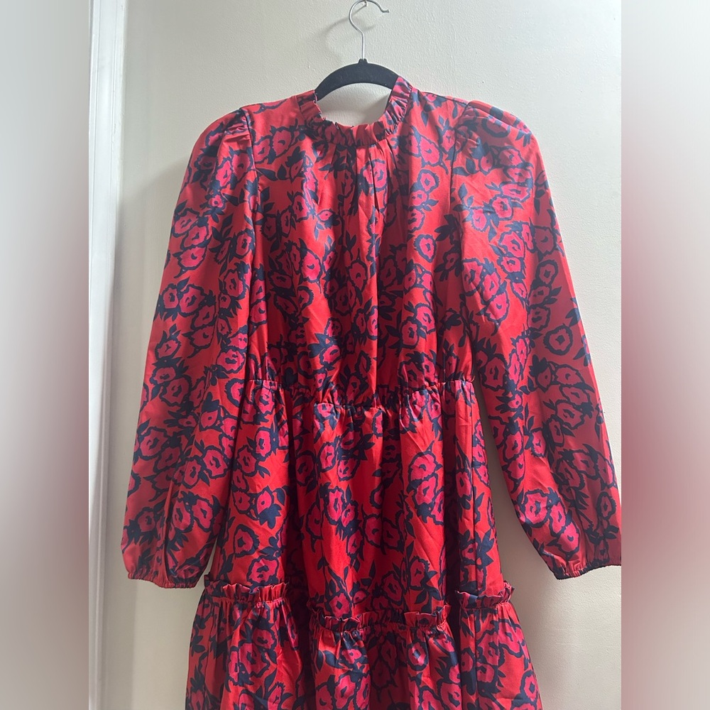 Boutique Brand Red & Blue satin dress
